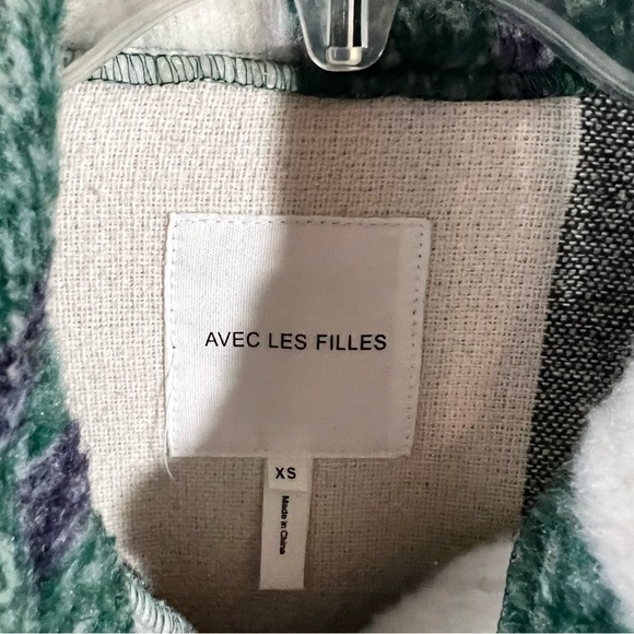 Avec Les Filles Green and White Plaid Long Sleeve Shirt Jacket Size XS - Picture 6 of 11